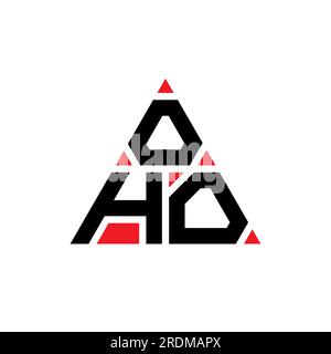 OHO triangle letter logo design with triangle shape. OHO triangle logo design monogram. OHO triangle vector logo template with red color. OHO triangul Stock Vector