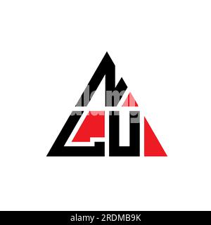 NLU triangle letter logo design with triangle shape. NLU triangle logo design monogram. NLU triangle vector logo template with red color. NLU triangul Stock Vector