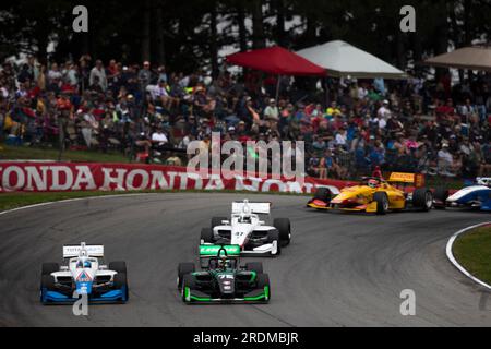 July 2, 2023, Lexington, OH, United States of America: Jul 02, 2023-Lexington, OH: RASMUS LINDH (76) (R) of Gothenburg, Sweden drives on track during the Honda Indy 200 at Mid-Ohio at Mid-Ohio Sports Car Course in Lexington OH. (Credit Image: © Walter G. Arce Sr./ZUMA Press Wire) EDITORIAL USAGE ONLY! Not for Commercial USAGE! Stock Photo