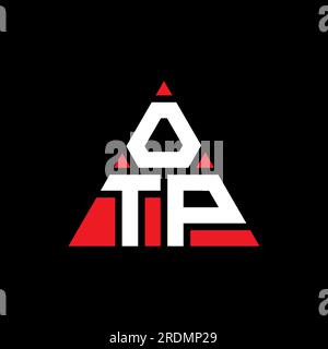 OTP triangle letter logo design with triangle shape. OTP triangle logo