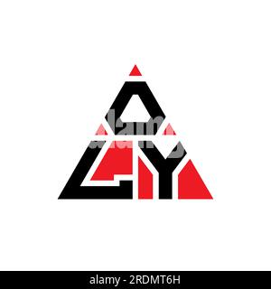 OLY triangle letter logo design with triangle shape. OLY triangle logo design monogram. OLY triangle vector logo template with red color. OLY triangul Stock Vector