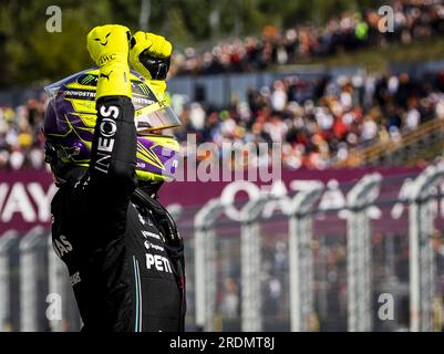 Budapest, Hungary. 22nd July 2023. BUDAPEST - Lewis Hamilton (Mercedes) after qualifying at the Hungaroring Circuit ahead of the Hungarian Grand Prix. ANP REMKO DE WAAL Credit: ANP/Alamy Live News Stock Photo