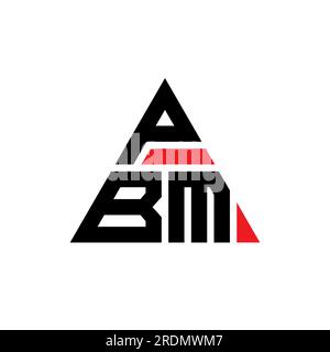 PBM triangle letter logo design with triangle shape. PBM triangle logo design monogram. PBM triangle vector logo template with red color. PBM triangul Stock Vector