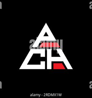 PCH triangle letter logo design with triangle shape. PCH triangle logo design monogram. PCH triangle vector logo template with red color. PCH triangul Stock Vector