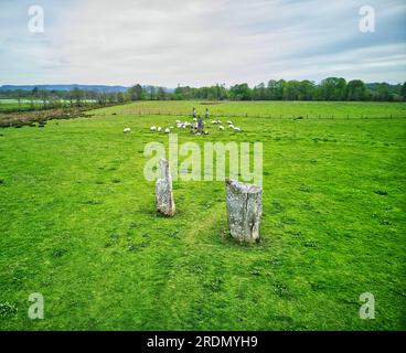 Nether Largie Standing Stones, Kilmartin Glen, Argyll, Scotland. Part of the Kilmartin Glen Neolithic Site Stock Photo