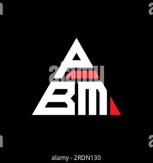 PBM triangle letter logo design with triangle shape. PBM triangle logo design monogram. PBM triangle vector logo template with red color. PBM triangul Stock Vector