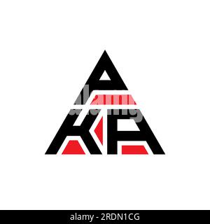 PKA triangle letter logo design with triangle shape. PKA triangle logo design monogram. PKA triangle vector logo template with red color. PKA triangul Stock Vector