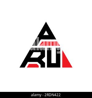 PRU triangle letter logo design with triangle shape. PRU triangle logo design monogram. PRU triangle vector logo template with red color. PRU triangul Stock Vector