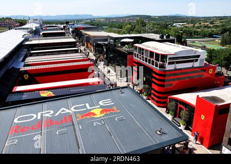 Budapest, Hungary. 22nd July, 2023. Paddock atmosphere. Formula 1 World Championship, Rd 12, Hungarian Grand Prix, Saturday 22nd July 2023. Budapest, Hungary. Credit: James Moy/Alamy Live News Stock Photo