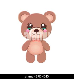 Toy baby bear teddy bear. Vector illustration isolated white background Stock Vector