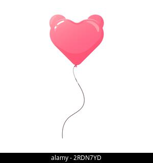 Balloons of different shapes. round, heart, long .Vector illustration isolated white background Stock Vector