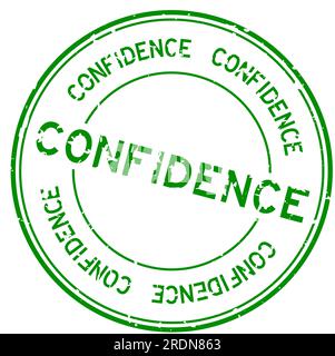 Grunge green confidence word round rubber seal stamp on white background Stock Vector