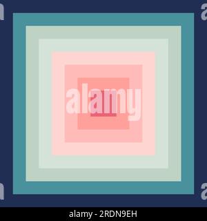 Vintage colorful box background. Retro pastel colors backdrop. 70s old fashioned design element. Box in a box graphic pattern. Group of rectangles Stock Vector