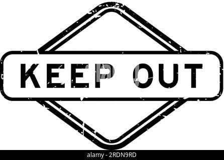 Grunge black keep out word rubber seal stamp on white background Stock ...