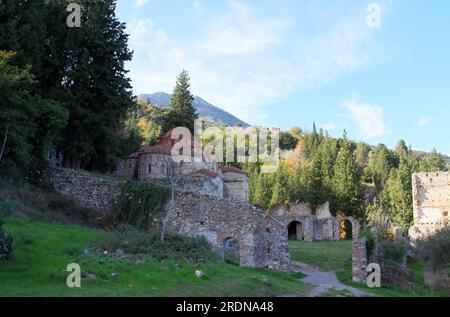 Monuments in city of Mystra Stock Photo