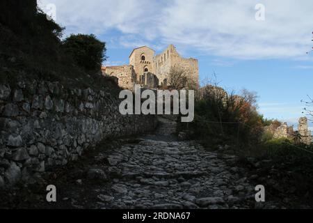 Monuments in city of Mystra Stock Photo