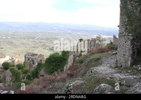 Monuments in city of Mystra Stock Photo