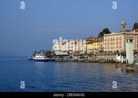 Bellagio, Lombardy, Italy - February 18, 2022. Beautiful view of Bellagio on the shore of the Como Lake, Lombardy, Italy Stock Photo