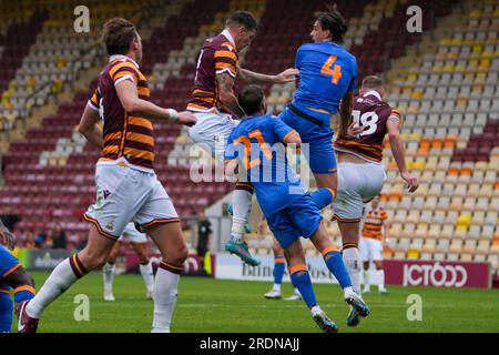 Bradford, UK. 22nd July 2023. Football League Friendly: Bradford City AFC  v Hull City AFC. Credit Paul Whitehurst/Alamy Live News Stock Photo