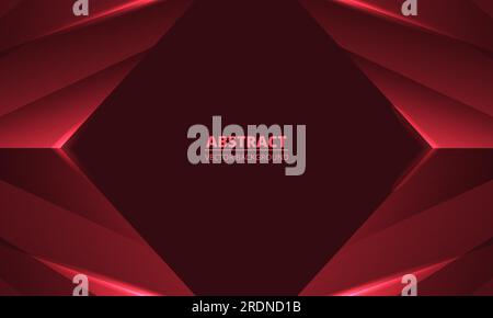 Dark red abstract 3D background with rhombus frames. Vector illustration Stock Vector