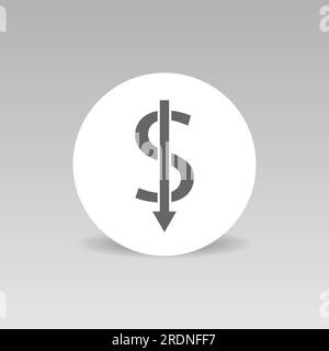 Financial damage. Dollar sign and decline arrow symbol Vector ...