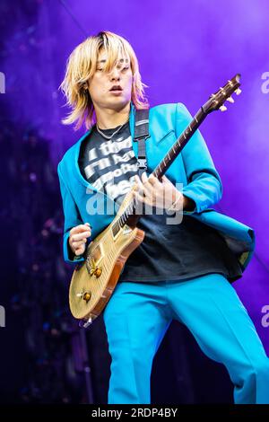 The Japanese rock band ONE OK ROCK performs a live concert