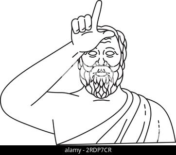Ancient Greek philosopher contour Stock Photo by ©Efengai 105872206