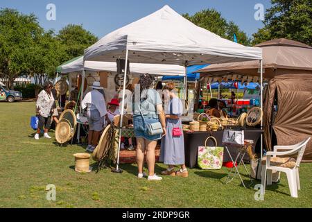 Gullah Geechee baskets. A traditional craft from the coastal regions of ...