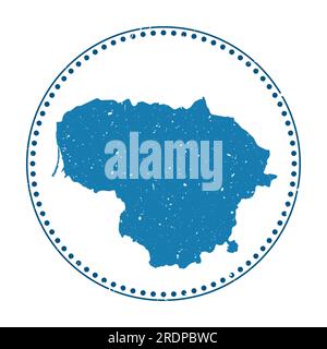 Lithuania sticker. Travel rubber stamp with map of country, vector illustration. Stock Vector