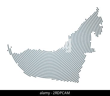 UAE dotted map. Digital style shape of UAE. Tech icon of the country with gradiented dots. Charming vector illustration. Stock Vector