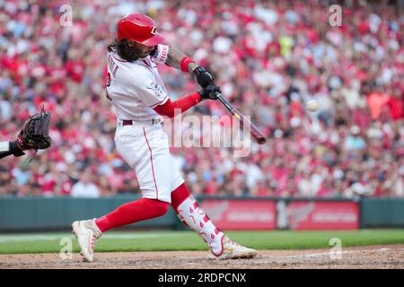 Cincinnati Reds' Jonathan India bats during a baseball game against the  Pittsburgh Pirates in Cincinnati, Wednesday, Sept. 14, 2022. The Pirates  won 10-4. (AP Photo/Aaron Doster Stock Photo - Alamy