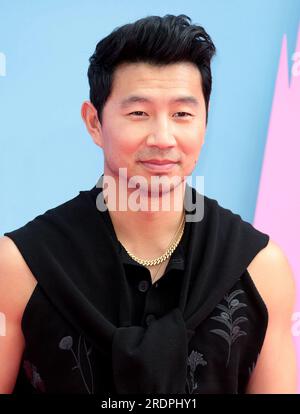 Jul 12, 2023 - London, England, UK - Simu Liu attending the Barbie European Premiere, Cineworld Leicester Square Stock Photo