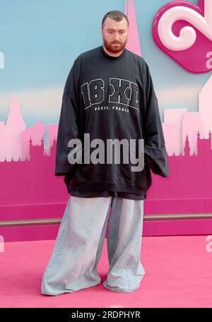 Jul 12, 2023 - London, England, UK - Sam Smith attending the Barbie European Premiere, Cineworld Leicester Square Stock Photo