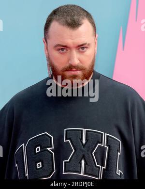 Jul 12, 2023 - London, England, UK - Sam Smith attending the Barbie European Premiere, Cineworld Leicester Square Stock Photo