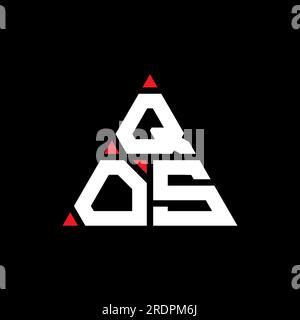 QOS triangle letter logo design with triangle shape. QOS triangle logo