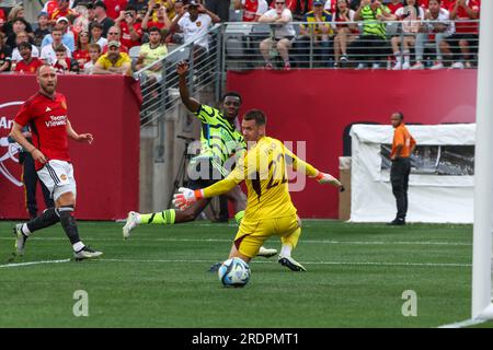 Gabriel Jesus of Arsenal during a friendly match against Victor Lindelöf of  Manchester United at MetLife Stadium in East Rutherford in the State of New  Jersey in the United States this Saturday