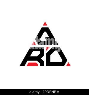 QRO triangle letter logo design with triangle shape. QRO triangle logo design monogram. QRO triangle vector logo template with red color. QRO triangul Stock Vector