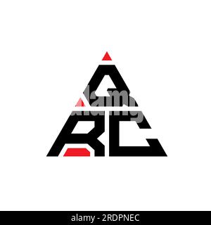 QRC triangle letter logo design with triangle shape. QRC triangle logo design monogram. QRC triangle vector logo template with red color. QRC triangul Stock Vector