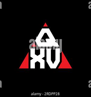 QXV triangle letter logo design with triangle shape. QXV triangle logo design monogram. QXV triangle vector logo template with red color. QXV triangul Stock Vector