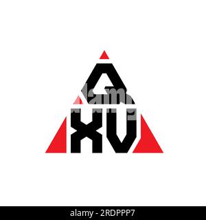 QXV triangle letter logo design with triangle shape. QXV triangle logo design monogram. QXV triangle vector logo template with red color. QXV triangul Stock Vector