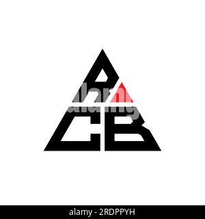 RCB triangle letter logo design with triangle shape. RCB triangle logo design monogram. RCB triangle vector logo template with red color. RCB triangul Stock Vector