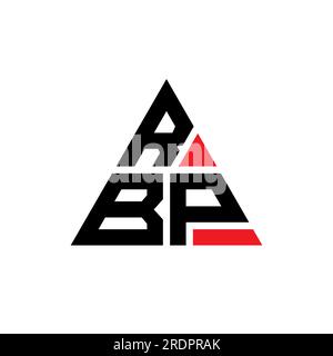 RBP triangle letter logo design with triangle shape. RBP triangle logo design monogram. RBP triangle vector logo template with red color. RBP triangul Stock Vector