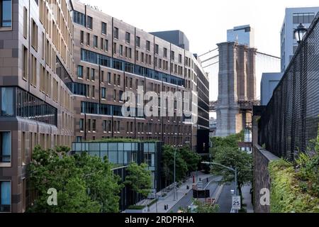 Architectural detail of Brooklyn, one of the five boroughs of New York City located on the westernmost edge of Long Island, U.S. state of New York Stock Photo