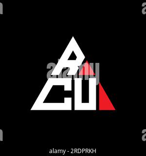 Rcu Triangle Letter Logo Design With Triangle Shape. Rcu Triangle Logo 