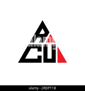 RCU triangle letter logo design with triangle shape. RCU triangle logo ...