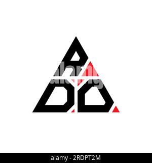 RDO triangle letter logo design with triangle shape. RDO triangle logo design monogram. RDO triangle vector logo template with red color. RDO triangul Stock Vector