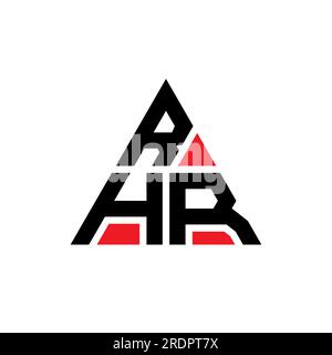 RHR triangle letter logo design with triangle shape. RHR triangle logo design monogram. RHR triangle vector logo template with red color. RHR triangul Stock Vector