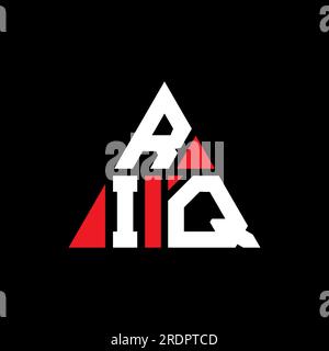 RIQ triangle letter logo design with triangle shape. RIQ triangle logo design monogram. RIQ triangle vector logo template with red color. RIQ triangul Stock Vector