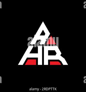 RHR triangle letter logo design with triangle shape. RHR triangle logo design monogram. RHR triangle vector logo template with red color. RHR triangul Stock Vector