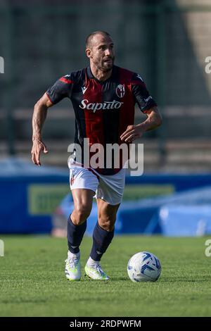 Lorenzo De Silvestri of Bologna FC in action during the pre-season friendly football match between Bologna FC and Palermo FC. Stock Photo
